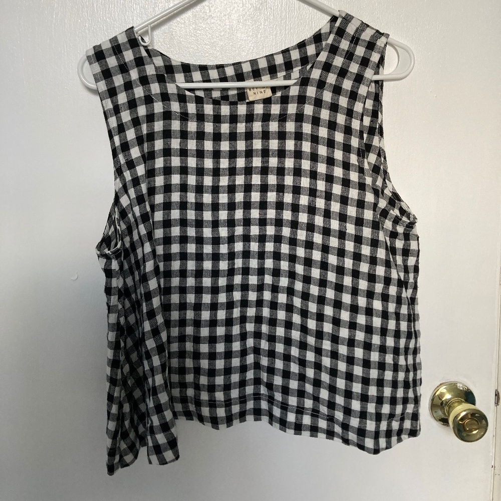 Beyond Nine Gingham Linen Top